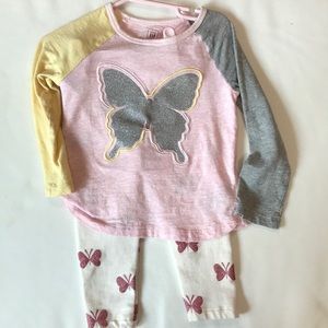 GAP set 18-24 months leggings, 2T top